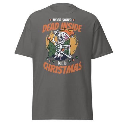 Dead Inside But It's Christmas T-Shirt - Charcoal - T-Shirts Online