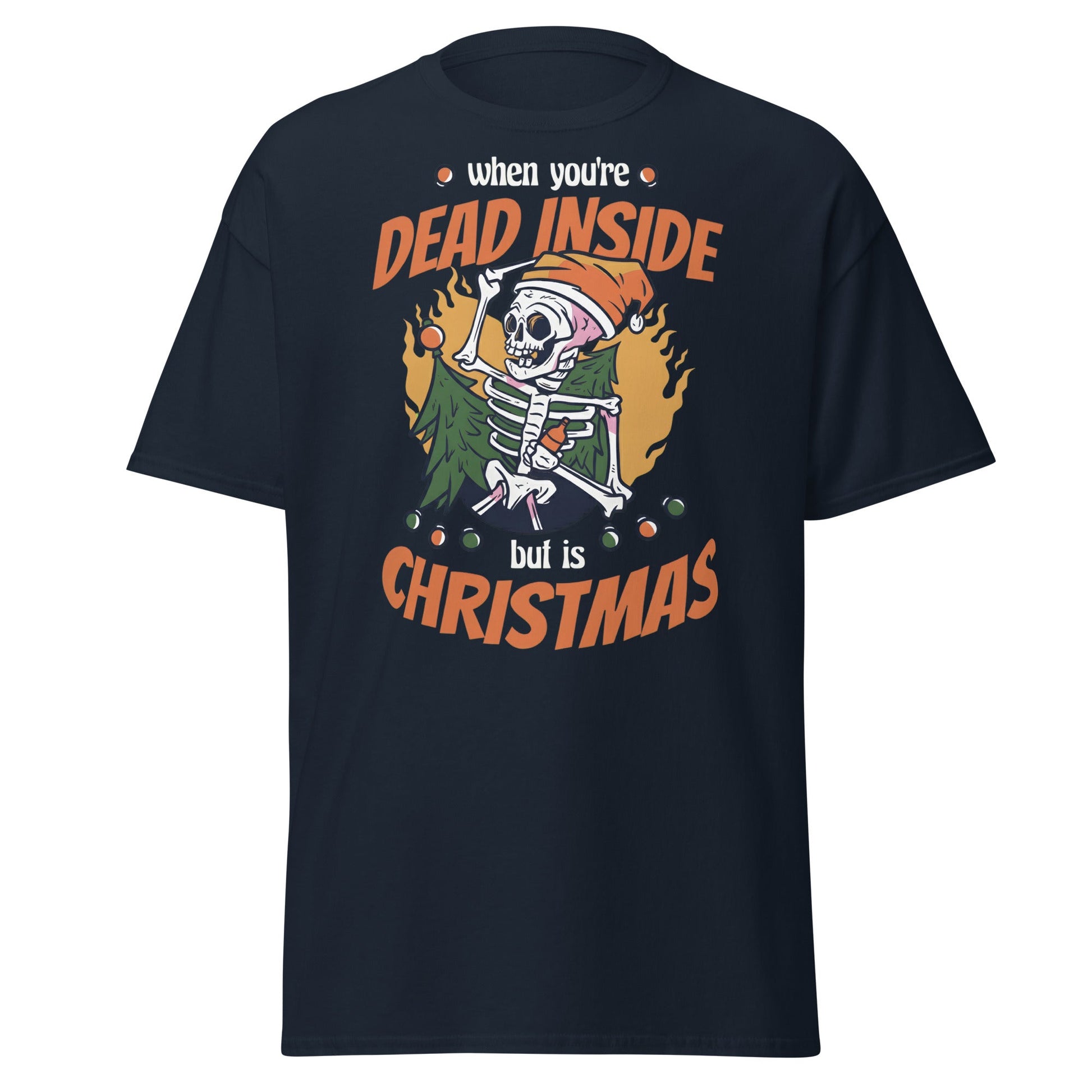 Dead Inside But It's Christmas T-Shirt - Navy - T-Shirts Online