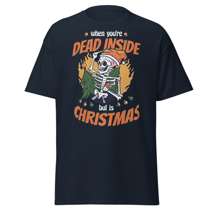 Dead Inside But It's Christmas T-Shirt - Navy - T-Shirts Online