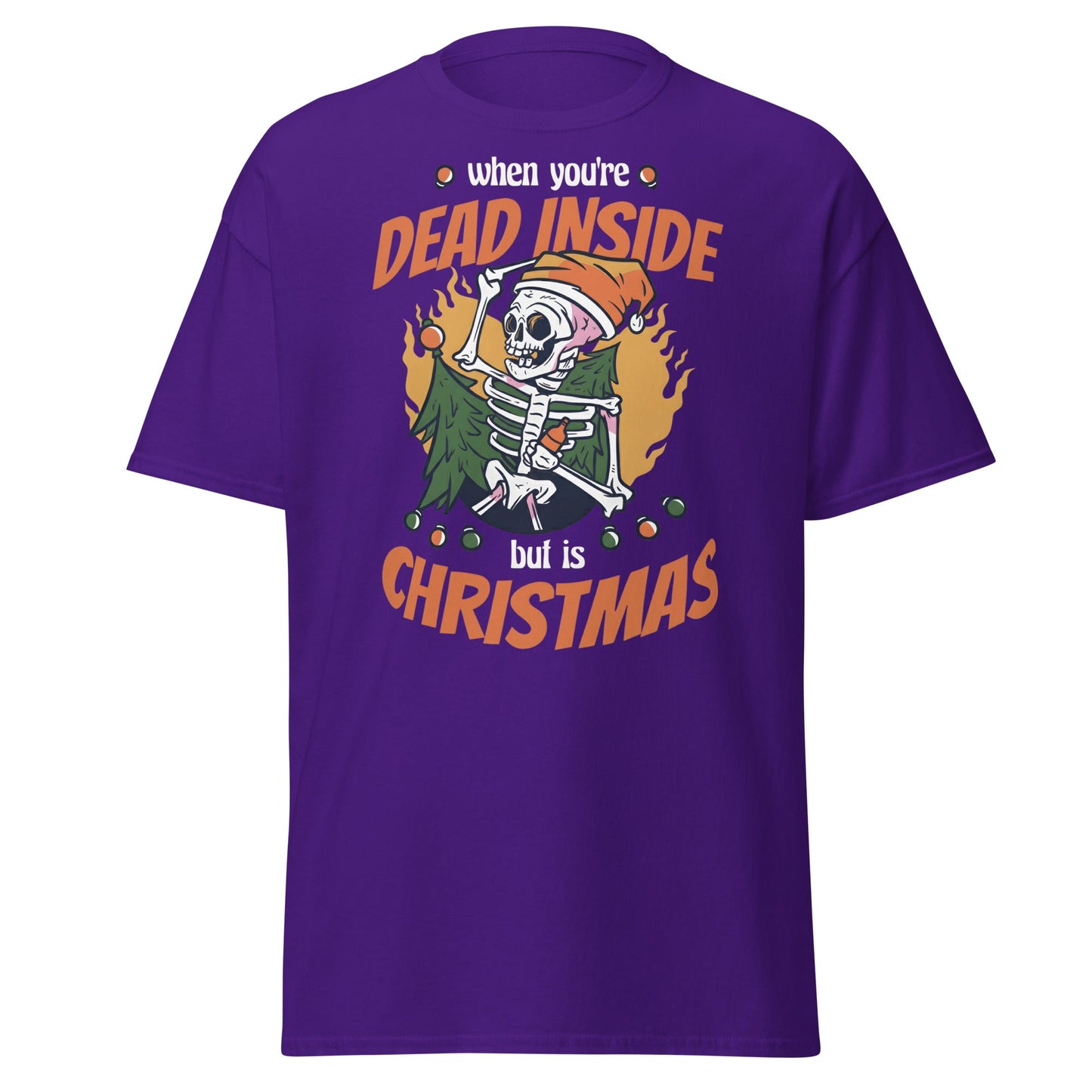 Dead Inside But It's Christmas T-Shirt - Purple - T-Shirts Online