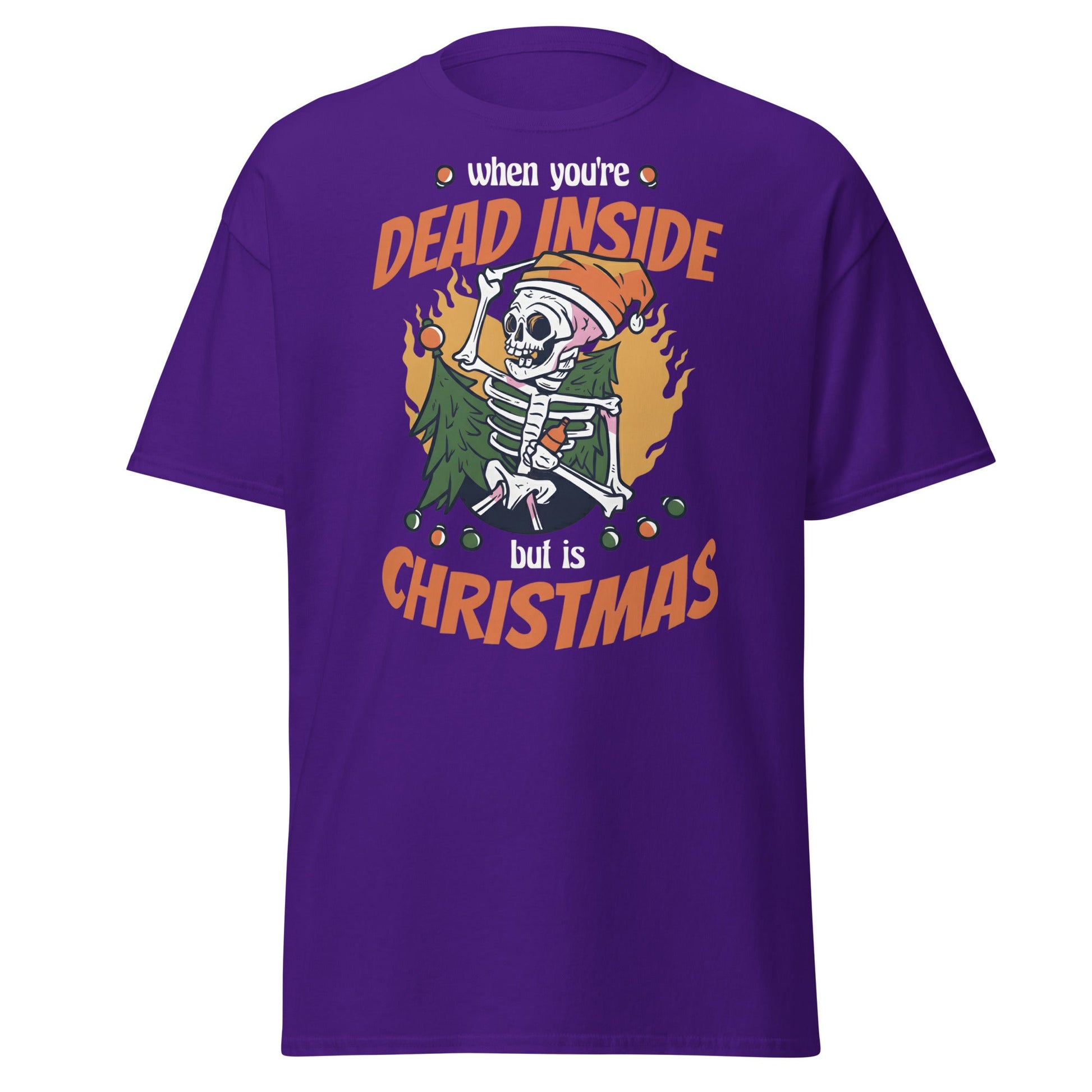 Dead Inside But It's Christmas T-Shirt - Purple - T-Shirts Online