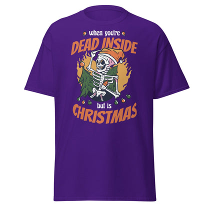 Dead Inside But It's Christmas T-Shirt - Purple - T-Shirts Online
