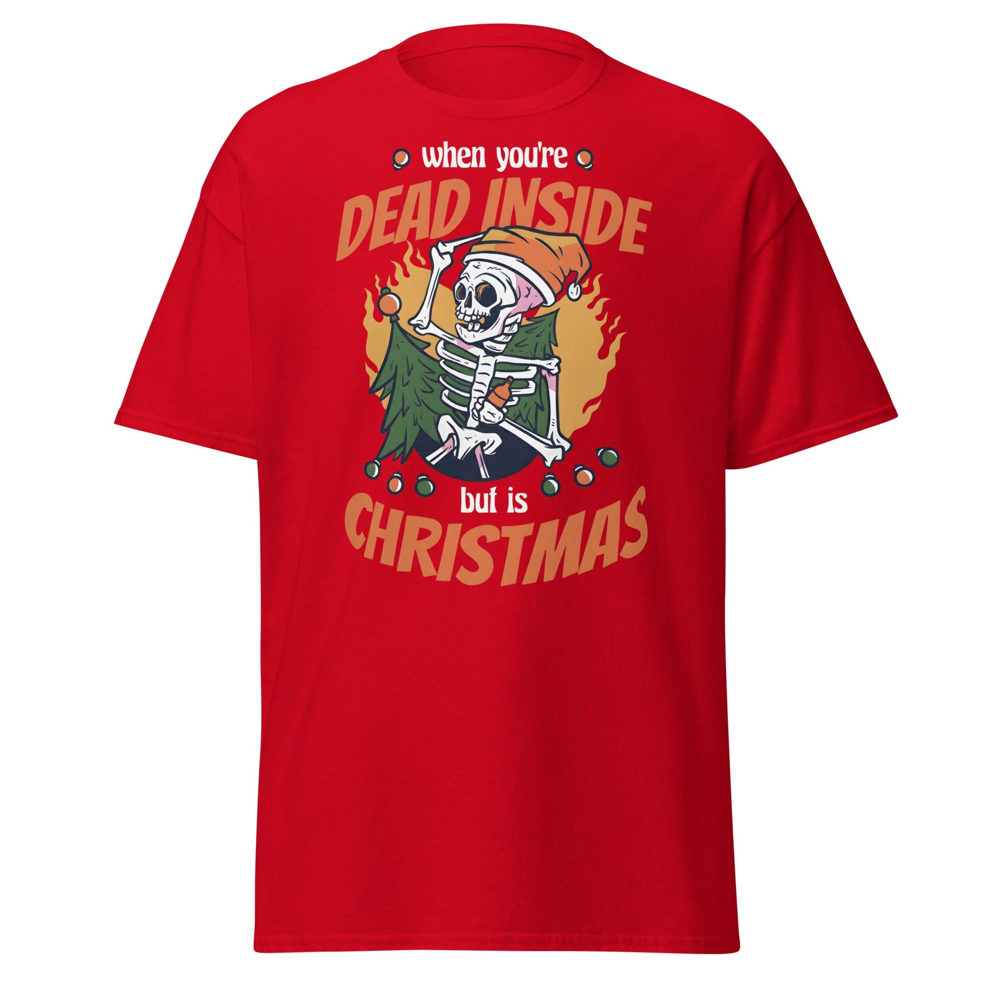Dead Inside But It's Christmas T-Shirt - Red - T-Shirts Online