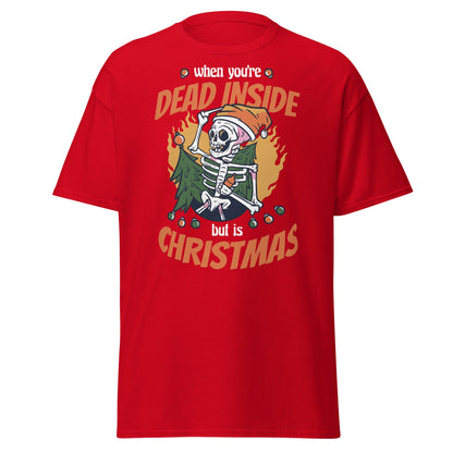 Dead Inside But It's Christmas T-Shirt - Red - T-Shirts Online