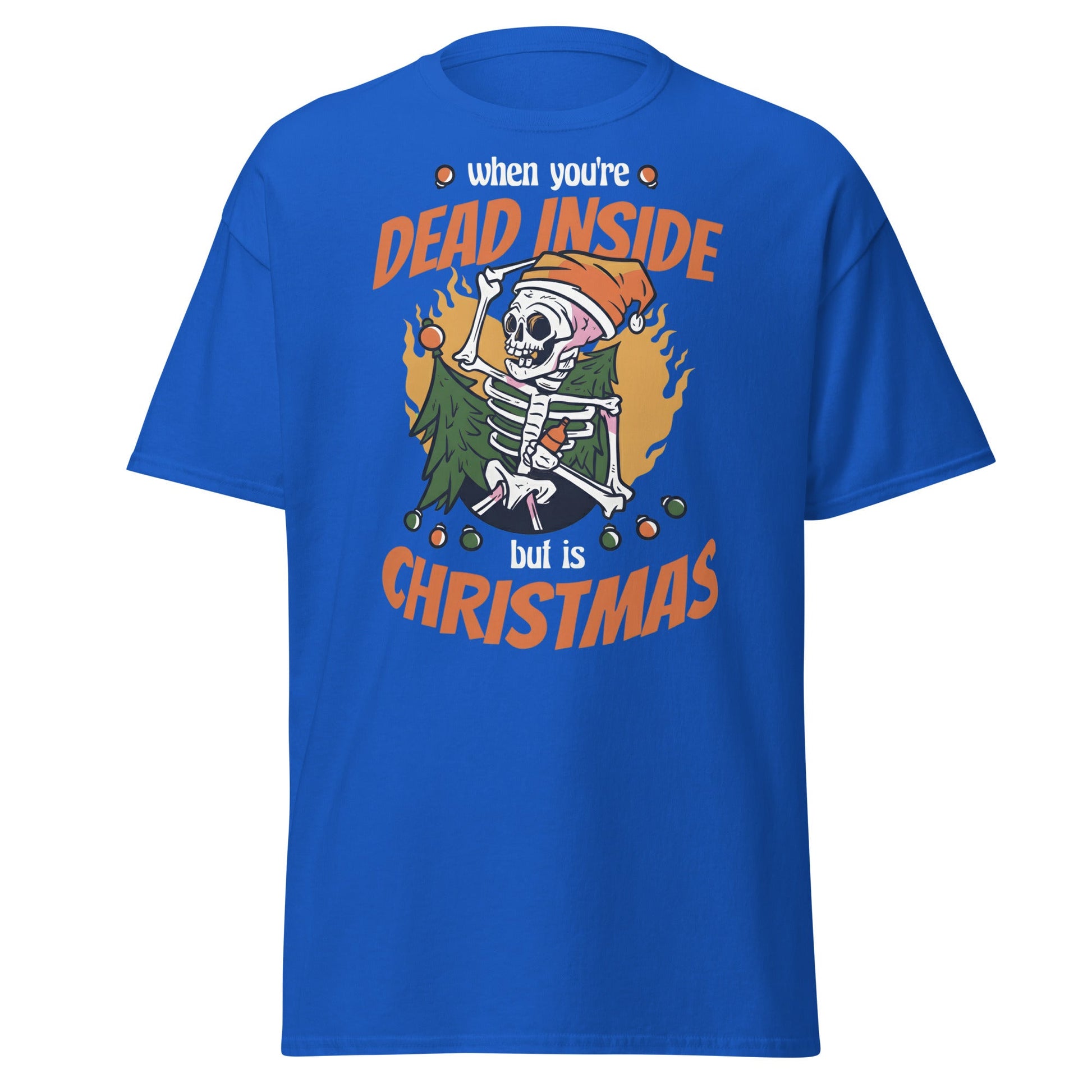 Dead Inside But It's Christmas T-Shirt - Royal - T-Shirts Online