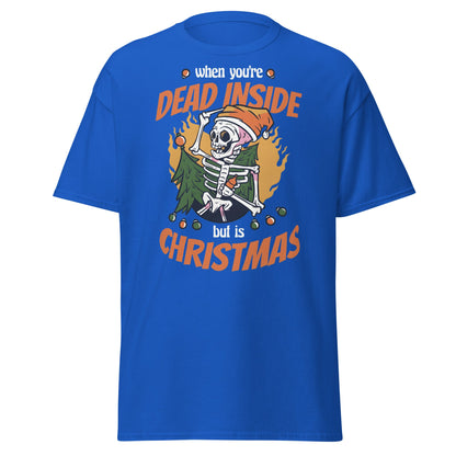 Dead Inside But It's Christmas T-Shirt - Royal - T-Shirts Online