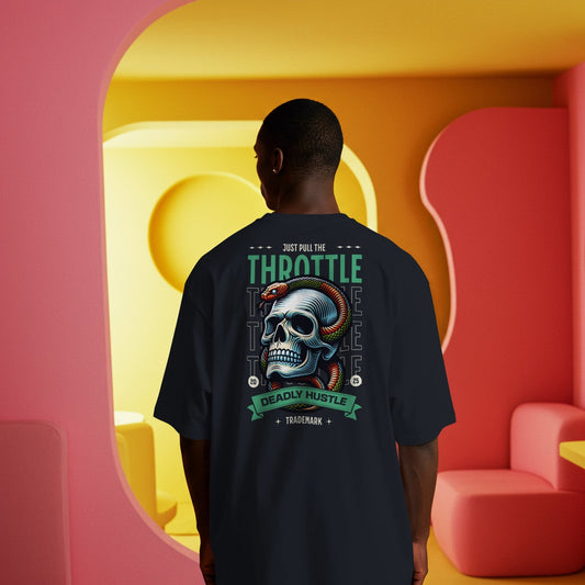 Deadly Hustle | Skull & Snake T-Shirt - Maroon - T-Shirts Online