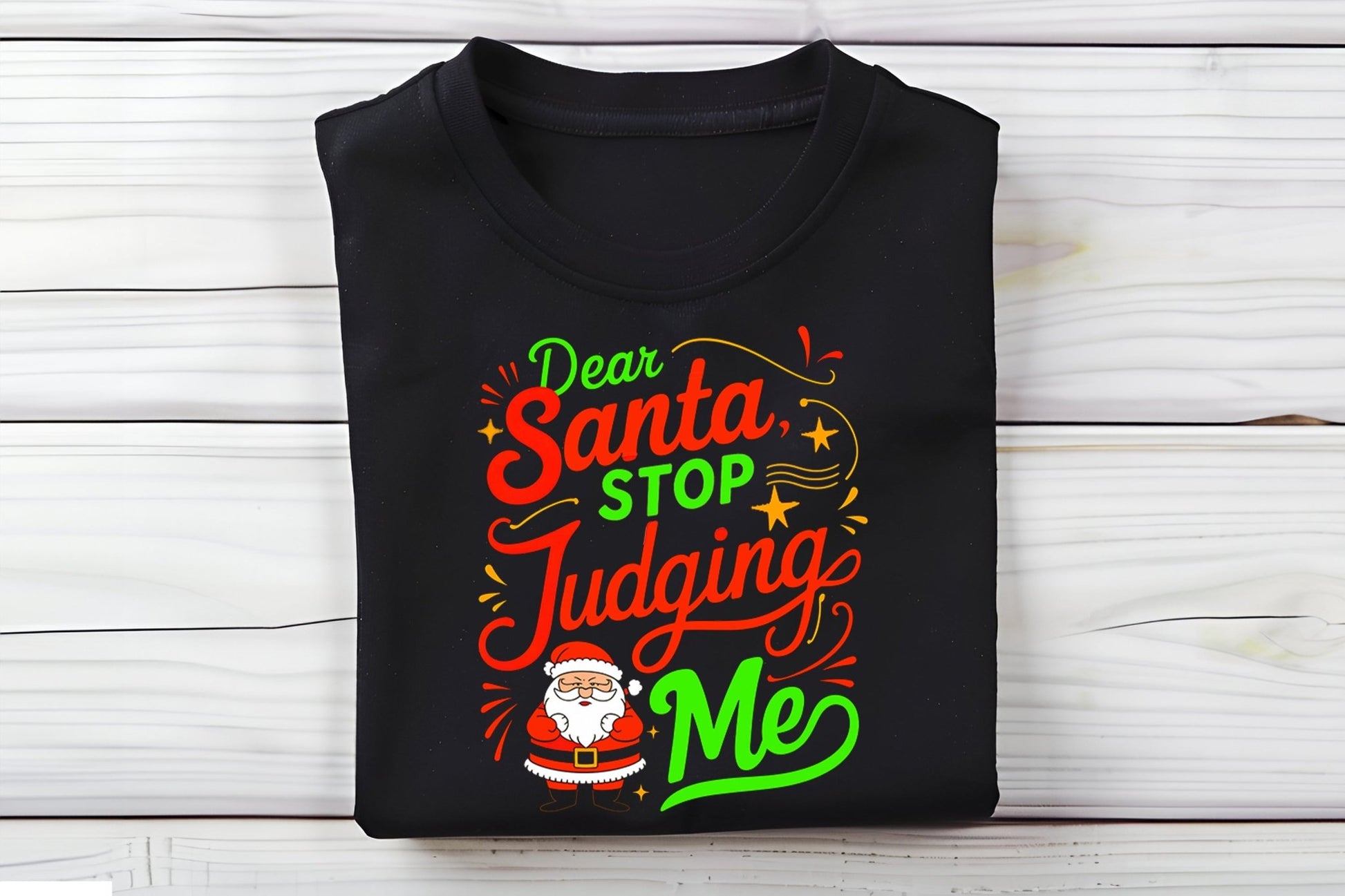Dear Santa | Christmas T-Shirt - Black - T-Shirts Online