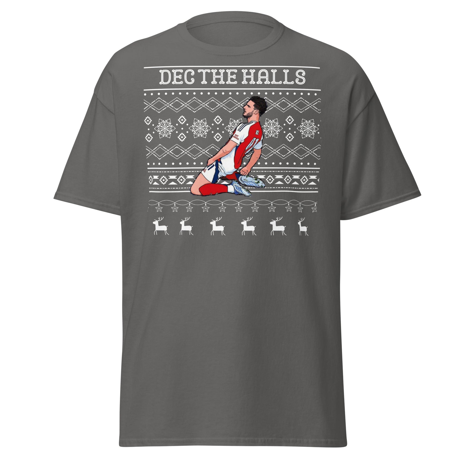 Dec The Halls T-Shirt – Christmas Football Celebration - Charcoal - T-Shirts Online