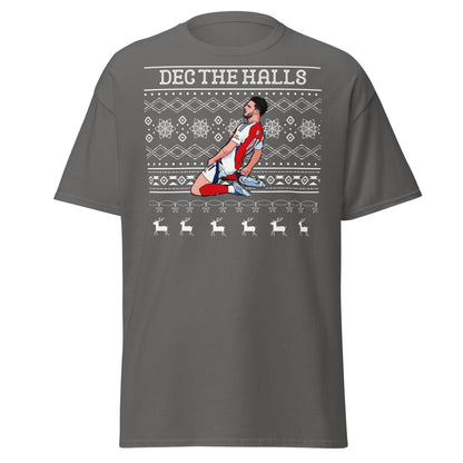 Dec The Halls T-Shirt – Christmas Football Celebration - Charcoal - T-Shirts Online