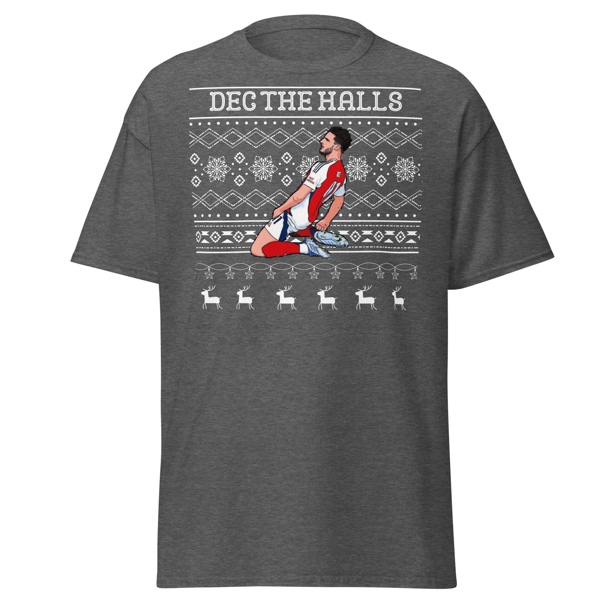Dec The Halls T-Shirt – Christmas Football Celebration - Dark Heather - T-Shirts Online