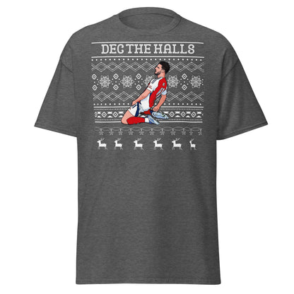 Dec The Halls T-Shirt – Christmas Football Celebration - Dark Heather - T-Shirts Online