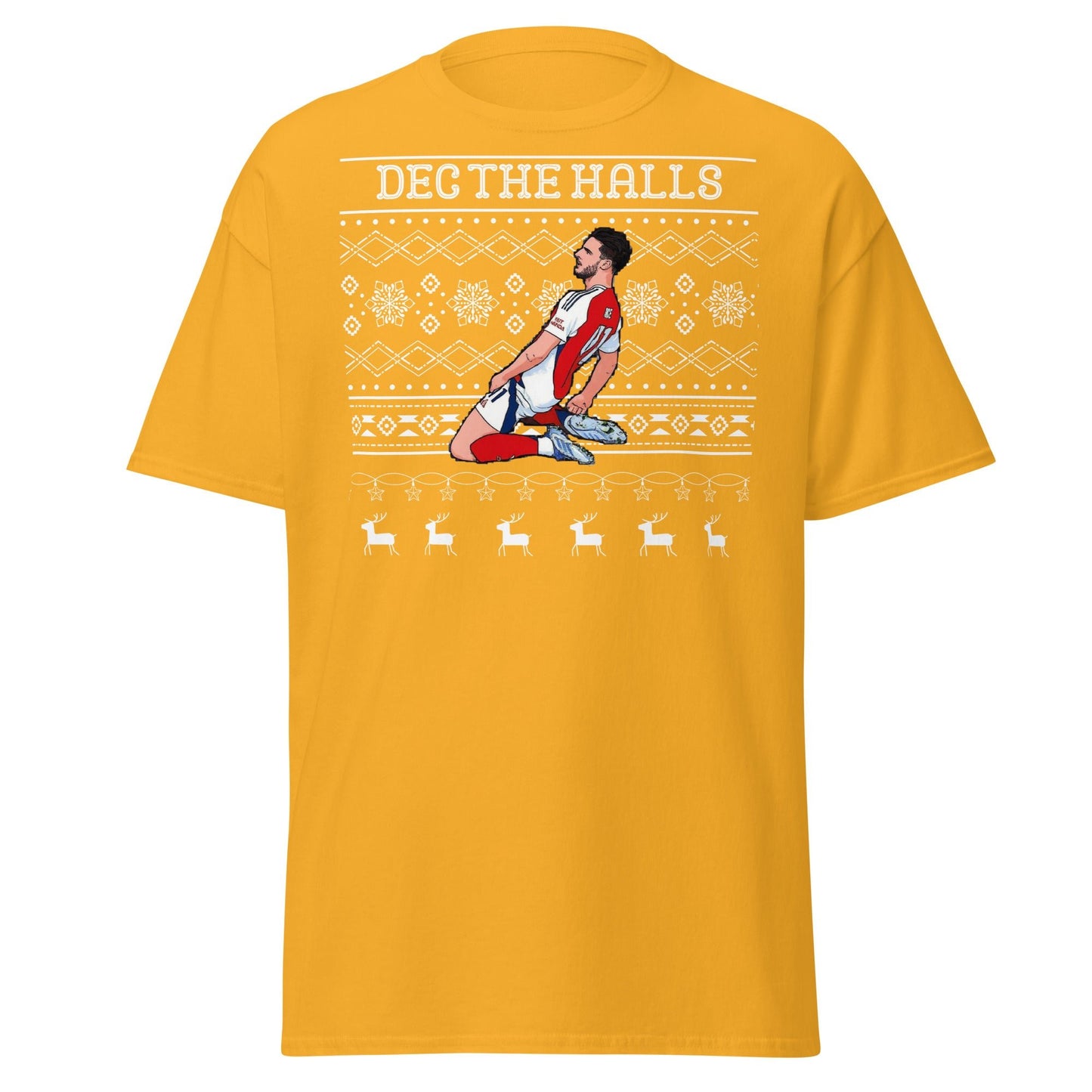Dec The Halls T-Shirt – Christmas Football Celebration - Gold - T-Shirts Online