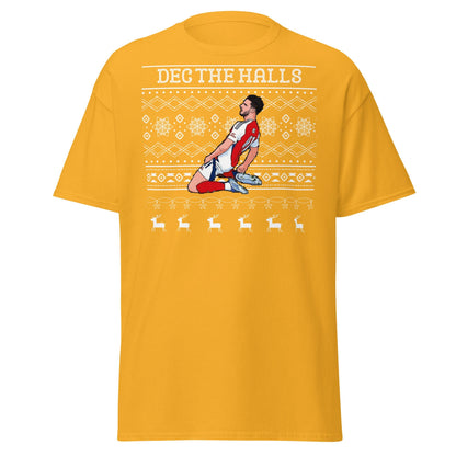 Dec The Halls T-Shirt – Christmas Football Celebration - Gold - T-Shirts Online