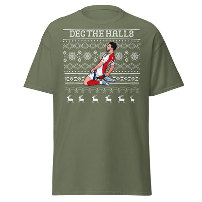 Dec The Halls T-Shirt – Christmas Football Celebration - Military Green - T-Shirts Online