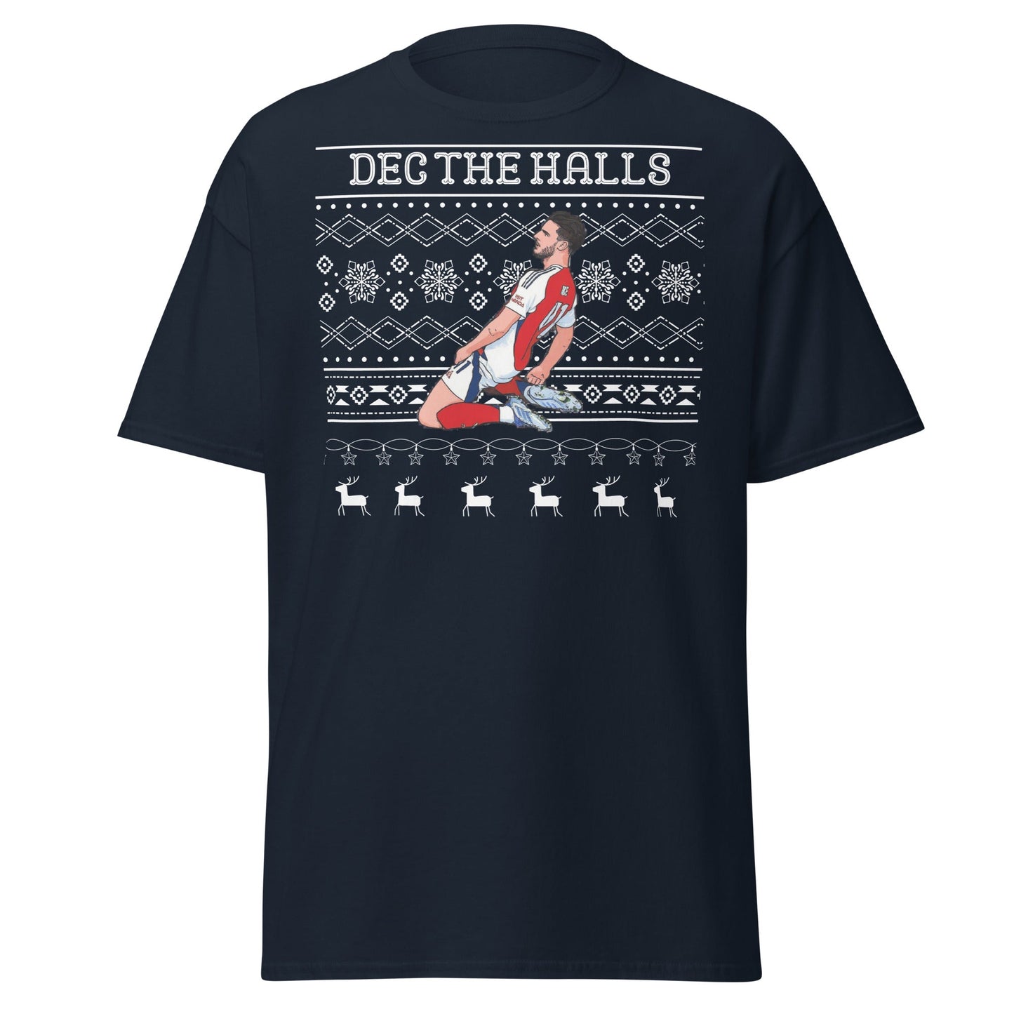 Dec The Halls T-Shirt – Christmas Football Celebration - Navy - T-Shirts Online