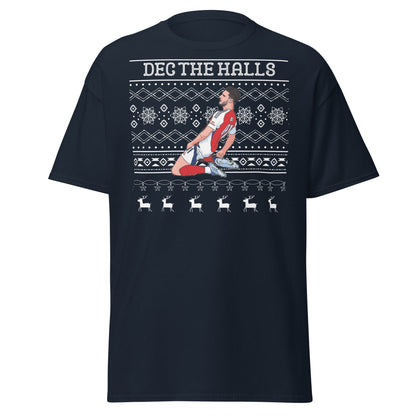 Dec The Halls T-Shirt – Christmas Football Celebration - Navy - T-Shirts Online