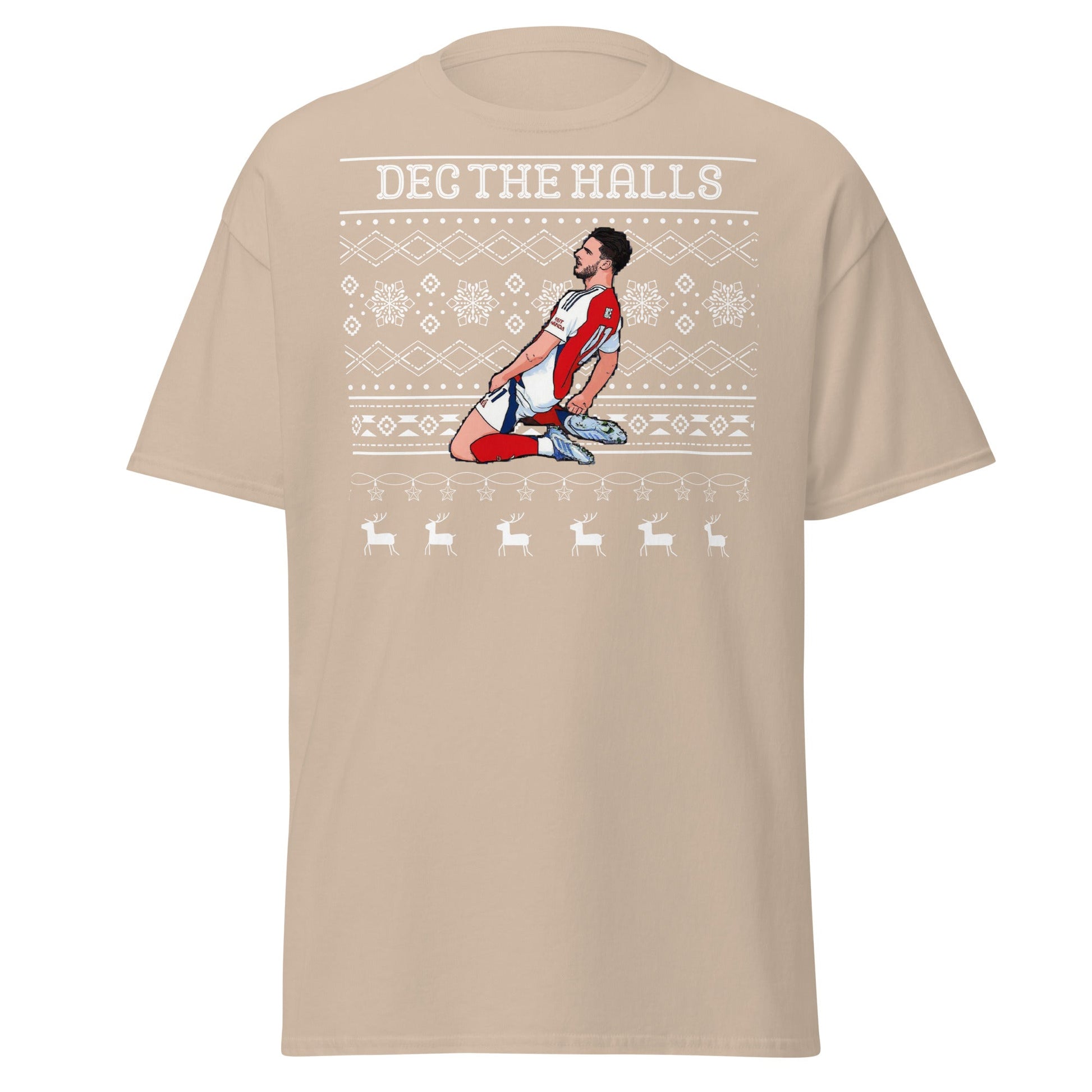 Dec The Halls T-Shirt – Christmas Football Celebration - Sand - T-Shirts Online