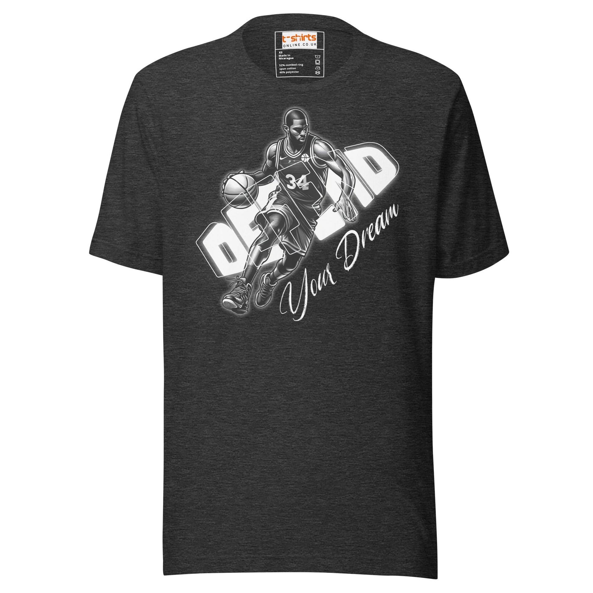 Defend Your Dream T-Shirt | Basketball Tee - Dark Grey Heather - T-Shirts Online