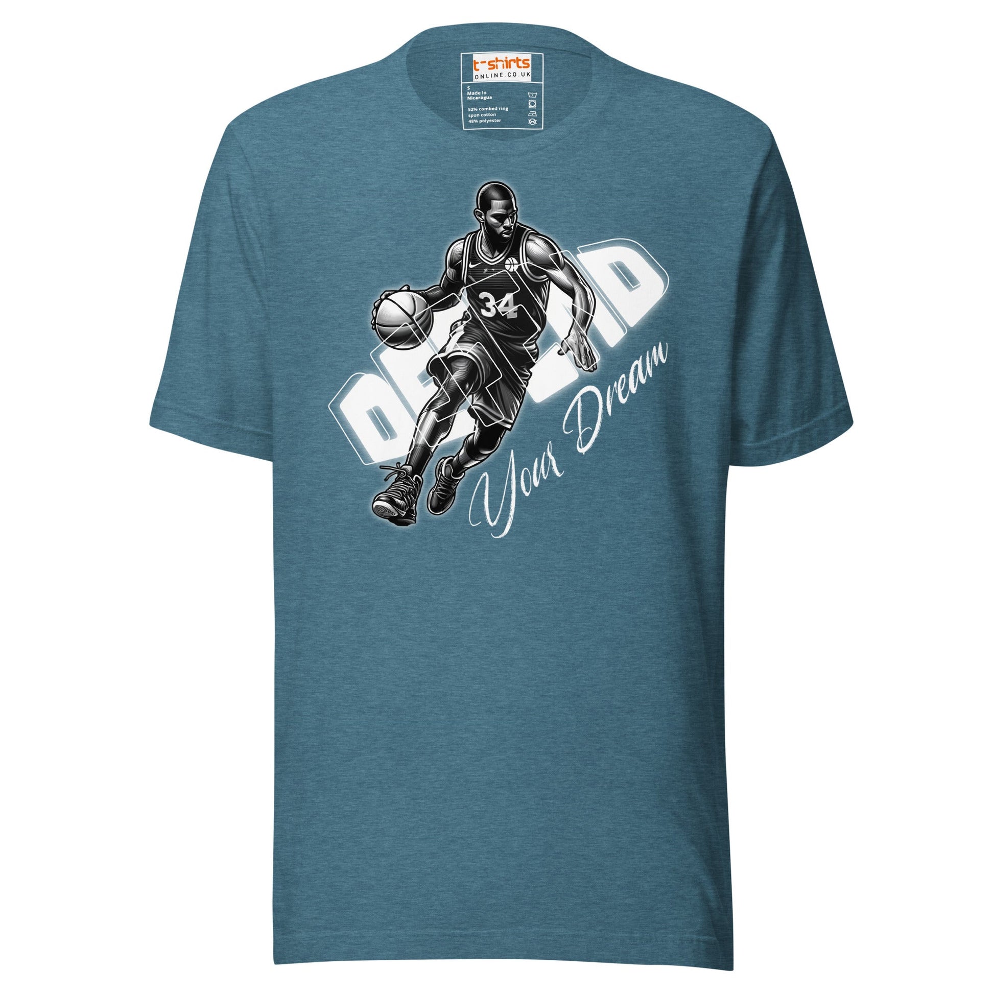 Defend Your Dream T-Shirt | Basketball Tee - Heather Deep Teal - T-Shirts Online