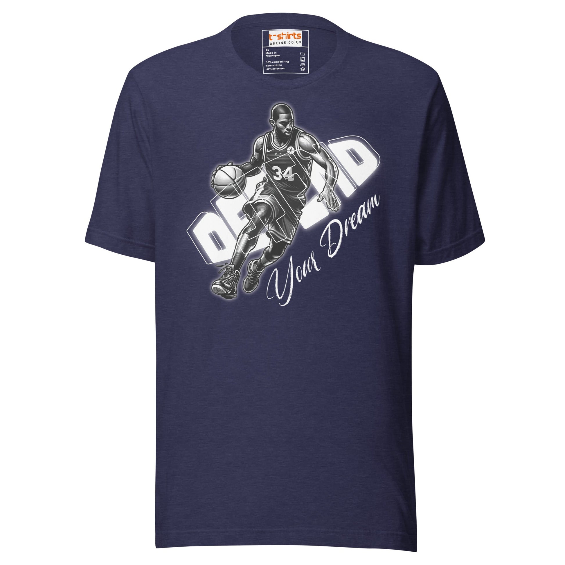 Defend Your Dream T-Shirt | Basketball Tee - Heather Midnight Navy - T-Shirts Online