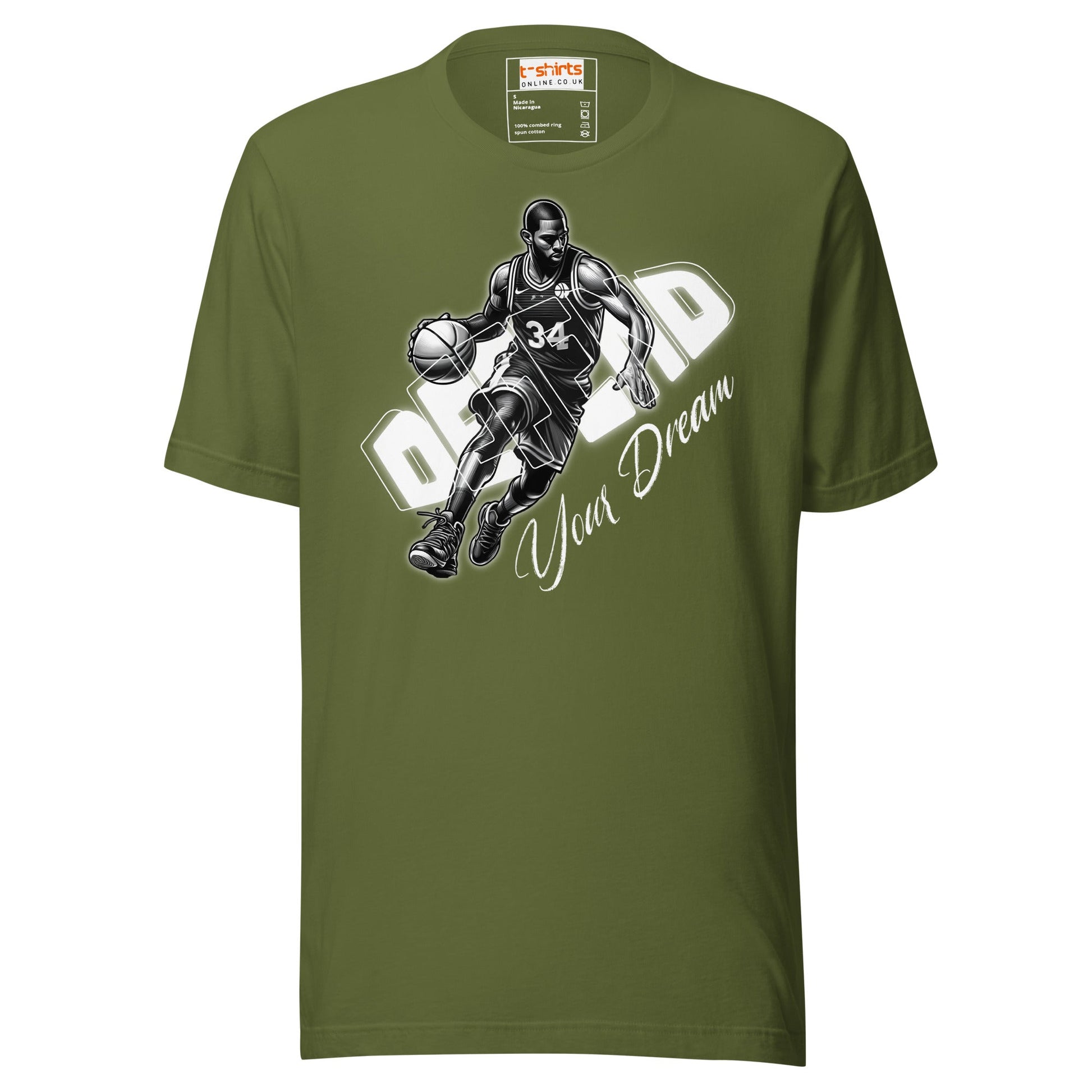 Defend Your Dream T-Shirt | Basketball Tee - Olive - T-Shirts Online
