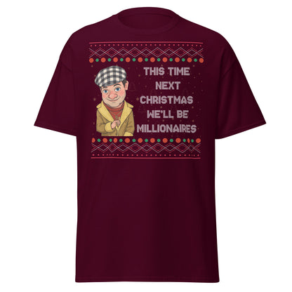 Del Boy Millionaires Christmas T-Shirt - Funny TV Quote - Maroon - T-Shirts Online
