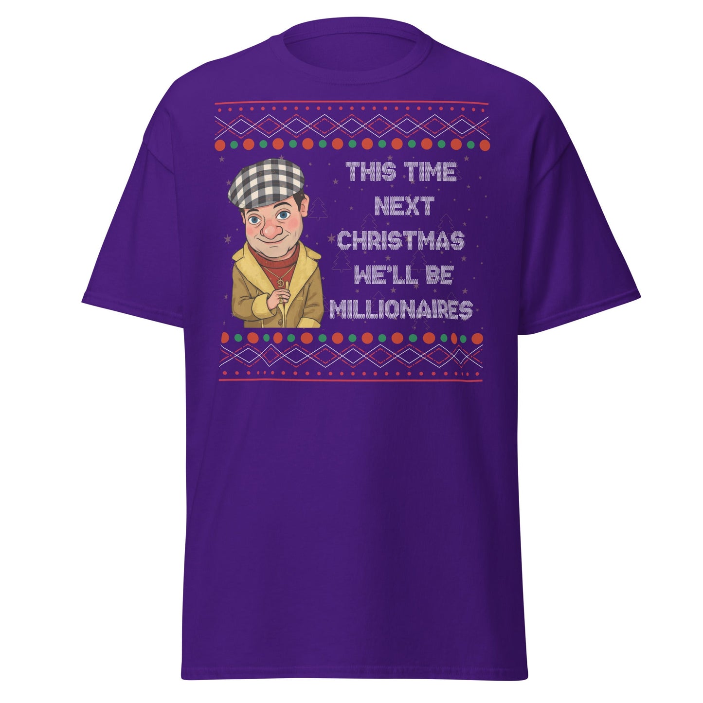 Del Boy Millionaires Christmas T-Shirt - Funny TV Quote - Purple - T-Shirts Online