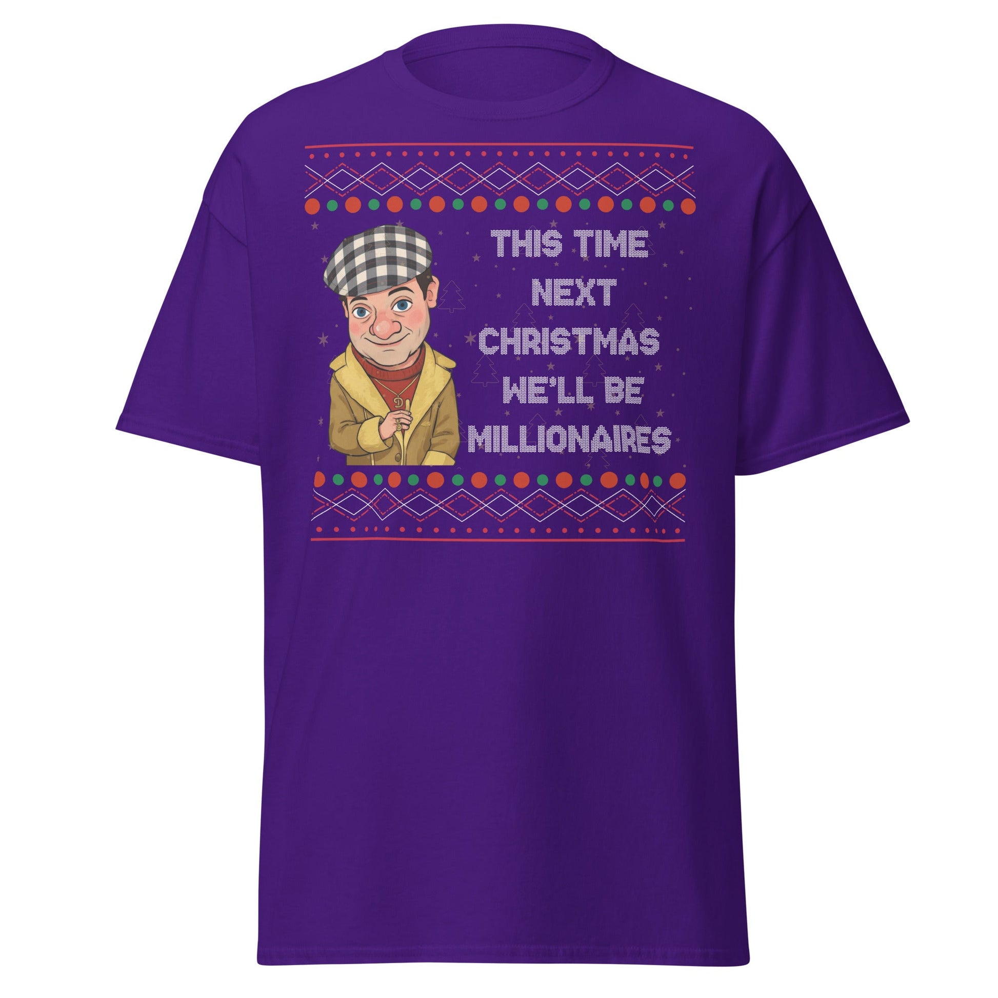 Del Boy Millionaires Christmas T-Shirt - Funny TV Quote - Purple - T-Shirts Online