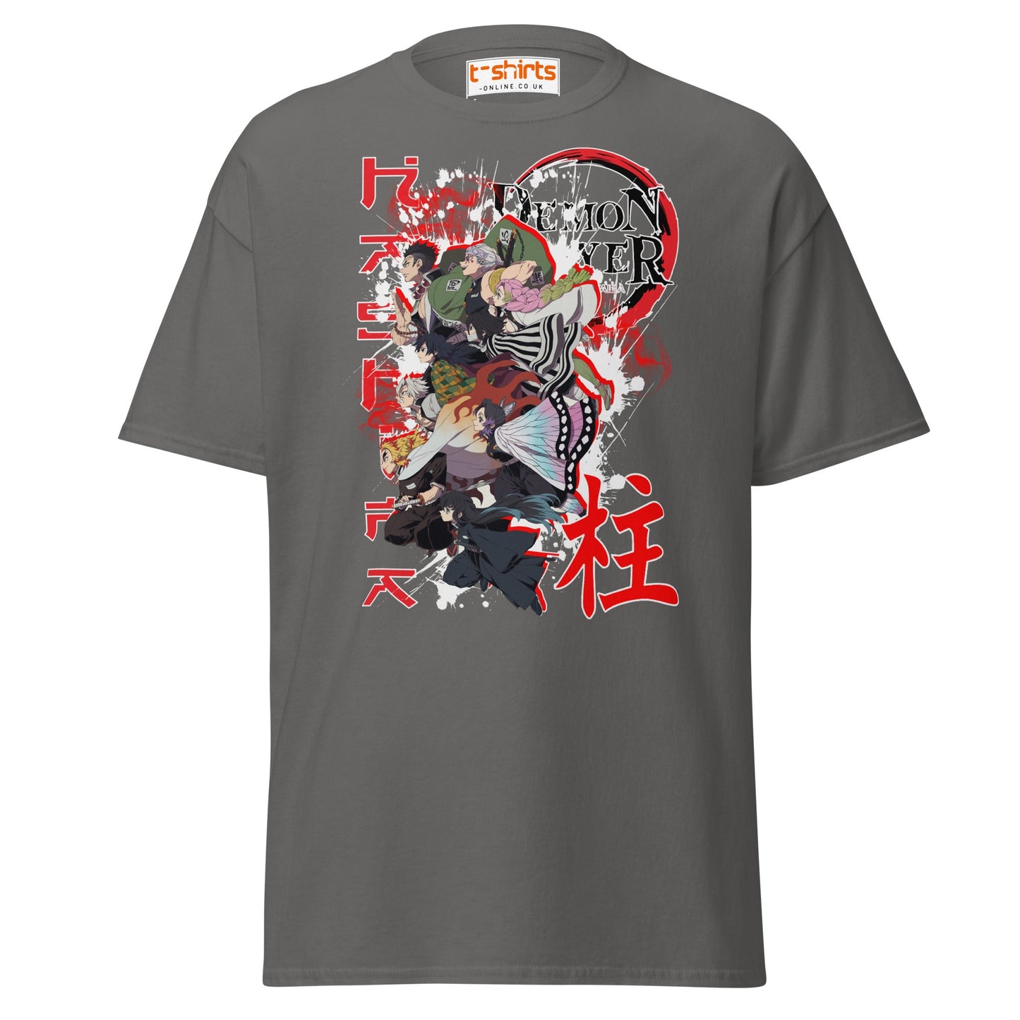 Demon Slayer Hashira Anime Graphic T-Shirt - Charcoal - T-Shirts Online