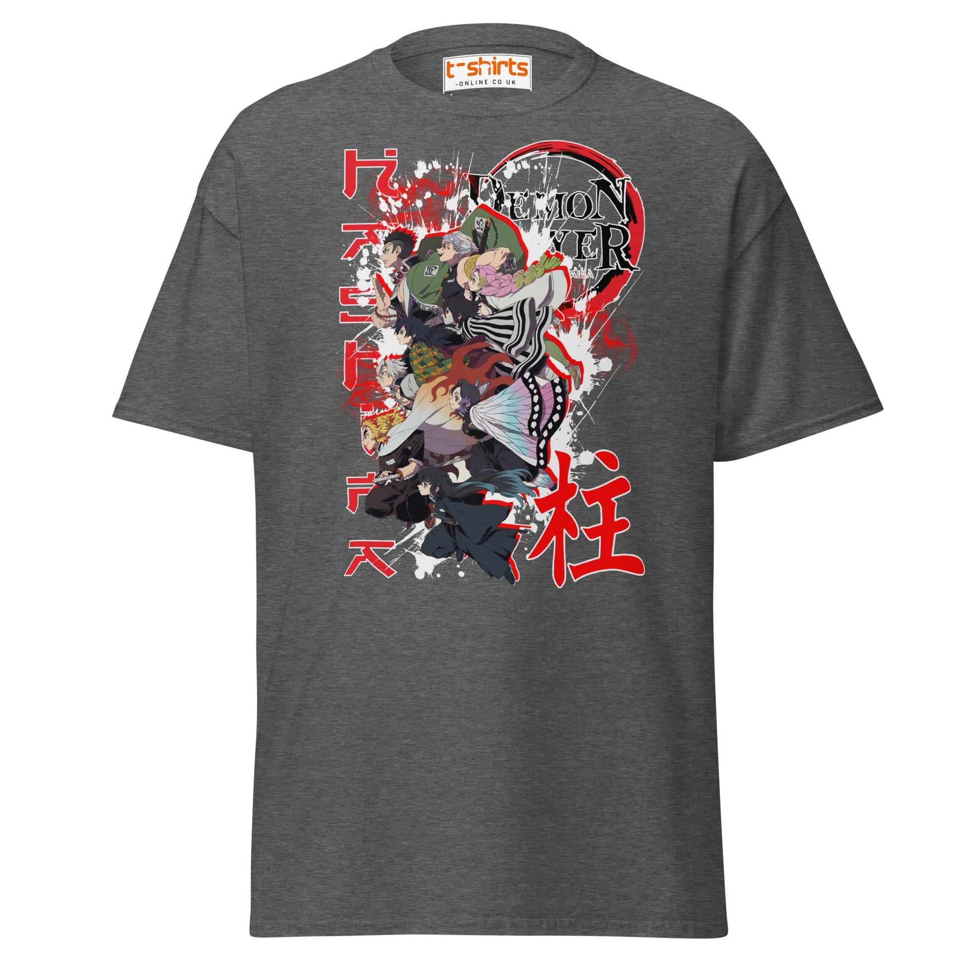 Demon Slayer Hashira Anime Graphic T-Shirt - Dark Heather - T-Shirts Online