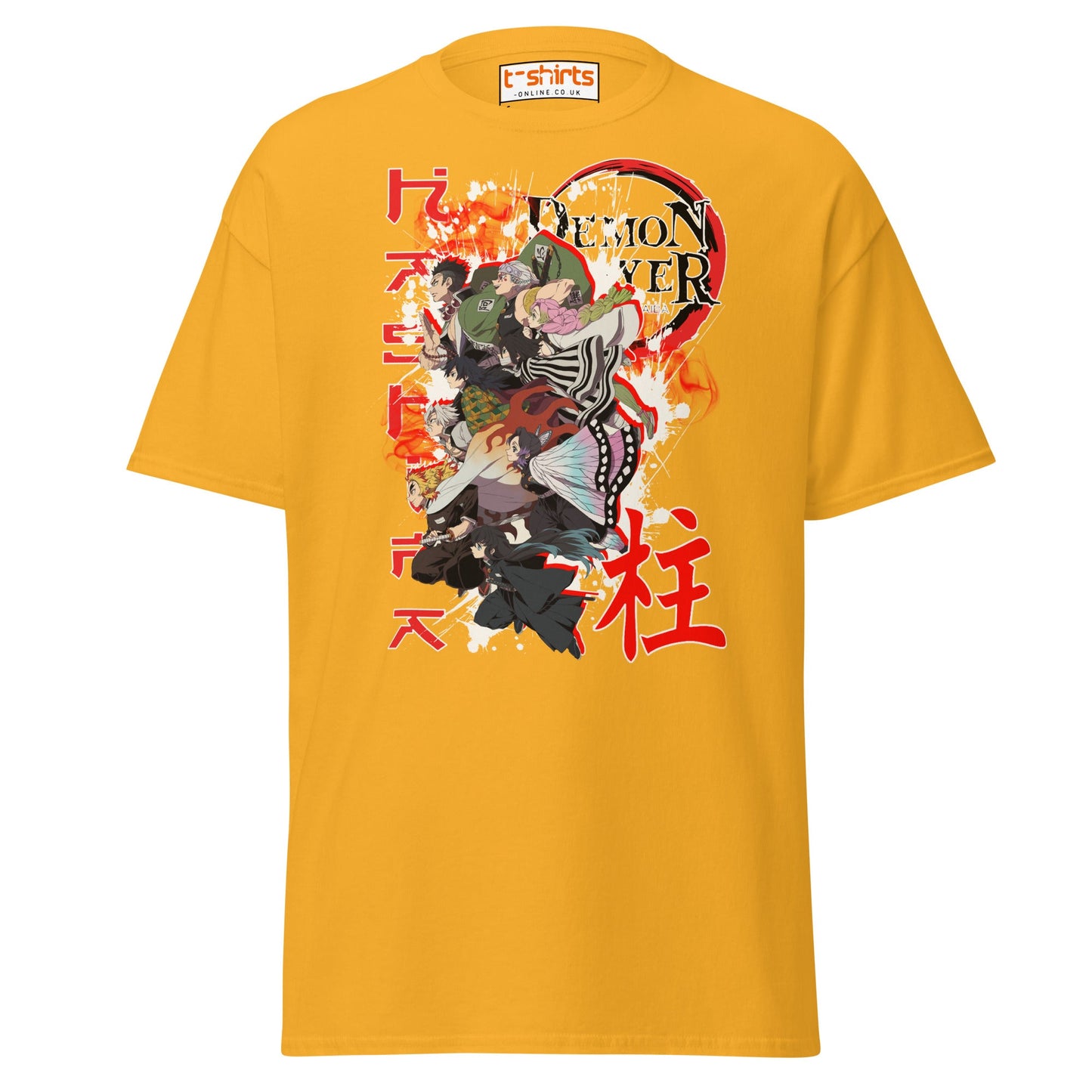 Demon Slayer Hashira Anime Graphic T-Shirt - Gold - T-Shirts Online