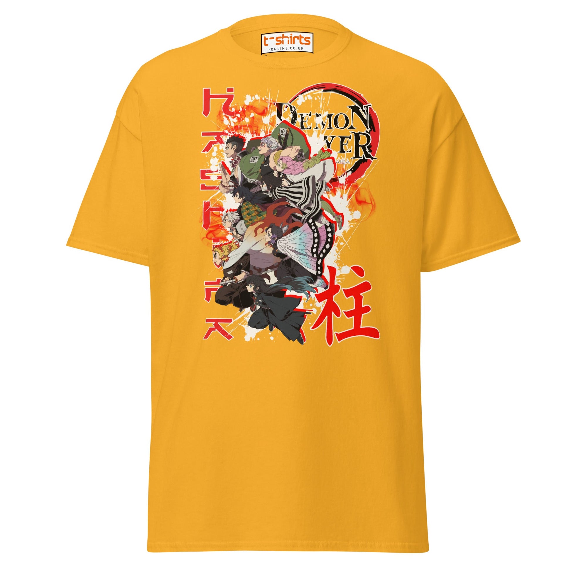 Demon Slayer Hashira Anime Graphic T-Shirt - Gold - T-Shirts Online