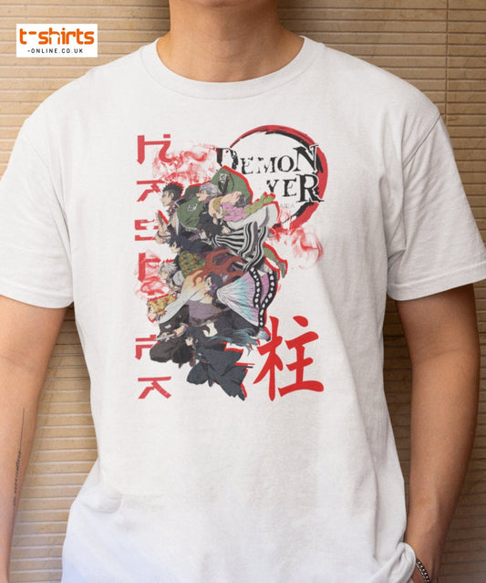 Demon Slayer Hashira Anime Graphic T-Shirt - Maroon - T-Shirts Online