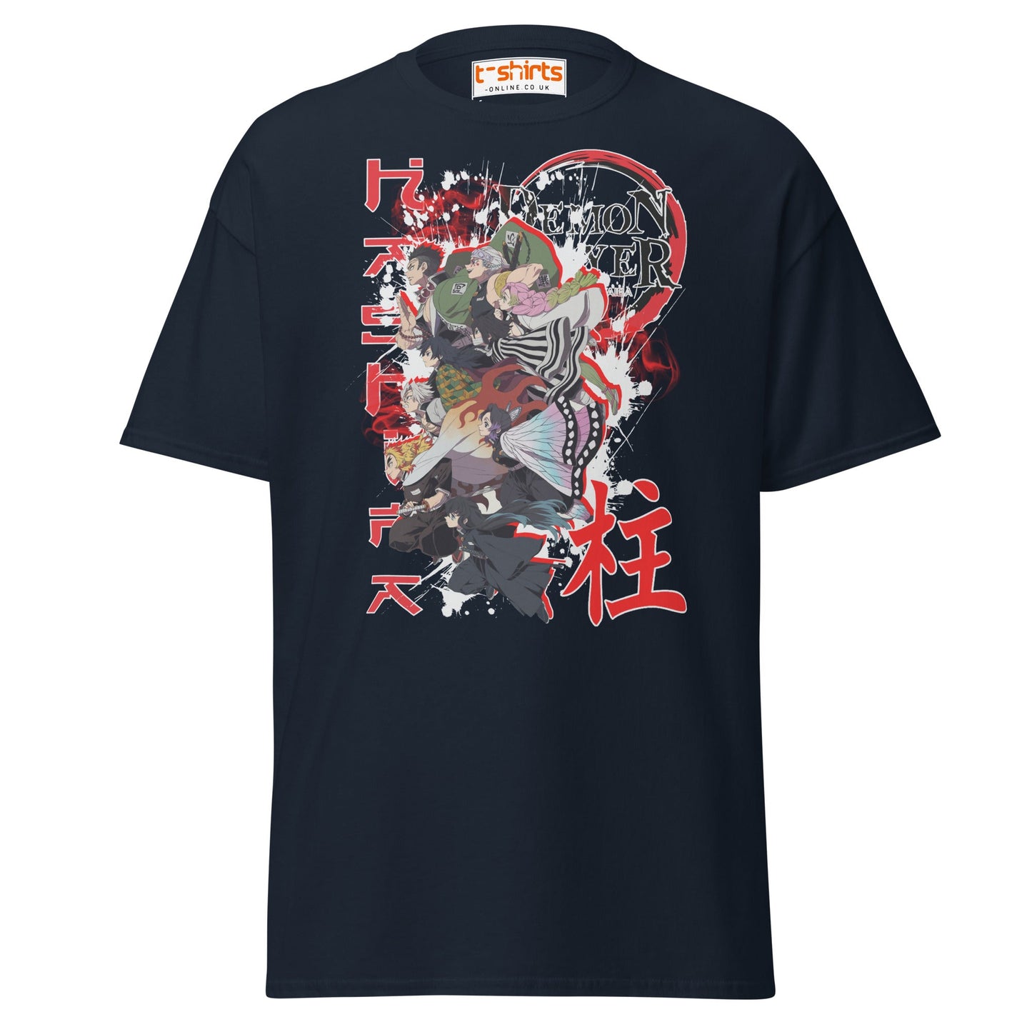Demon Slayer Hashira Anime Graphic T-Shirt - Navy - T-Shirts Online