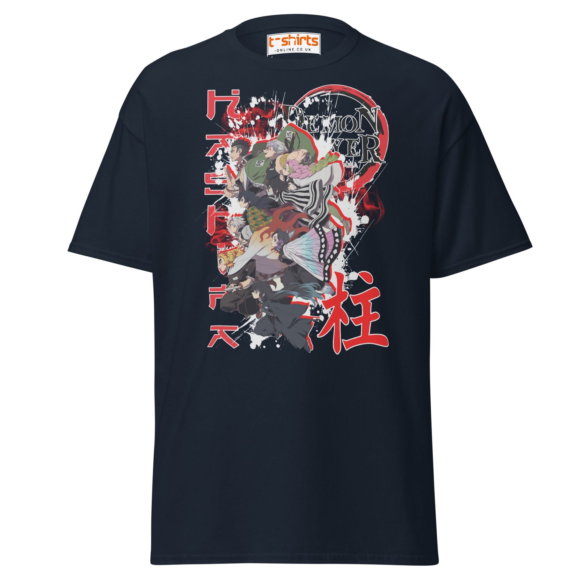 Demon Slayer Hashira Anime Graphic T-Shirt - Navy - T-Shirts Online