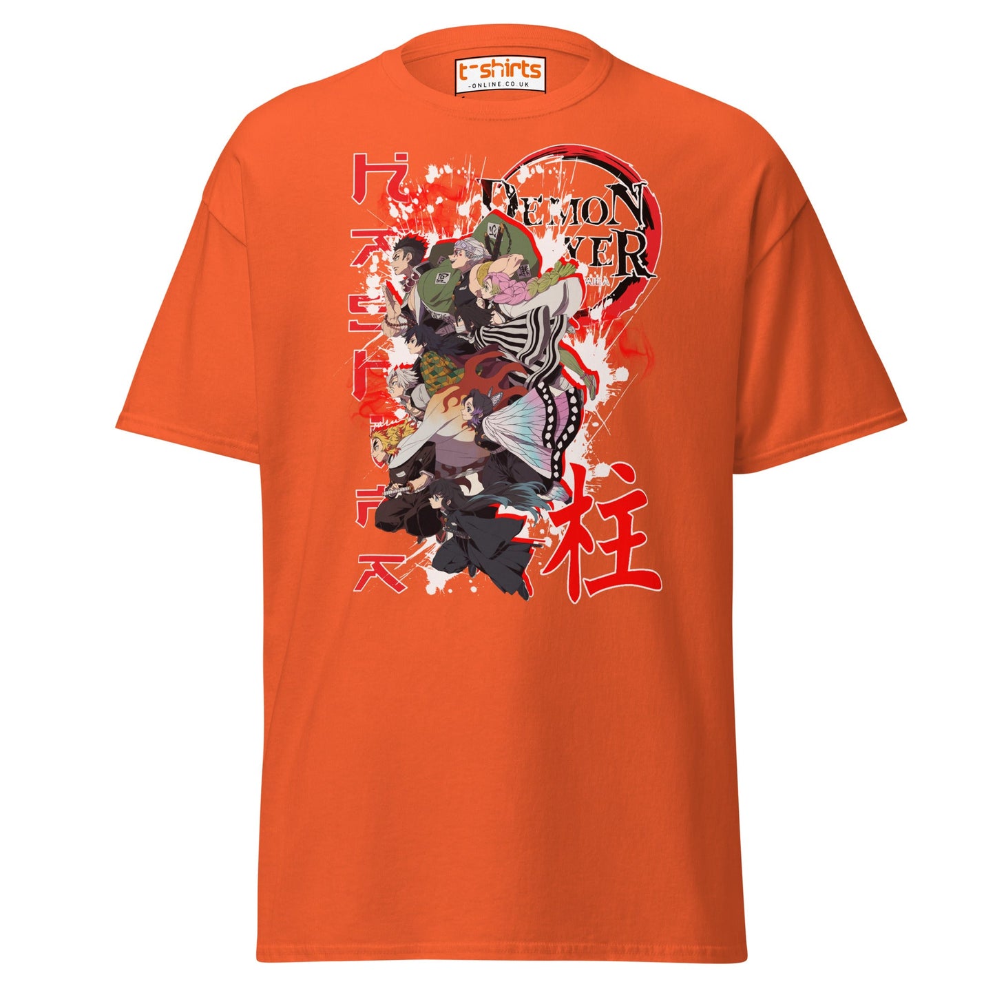 Demon Slayer Hashira Anime Graphic T-Shirt - Orange - T-Shirts Online
