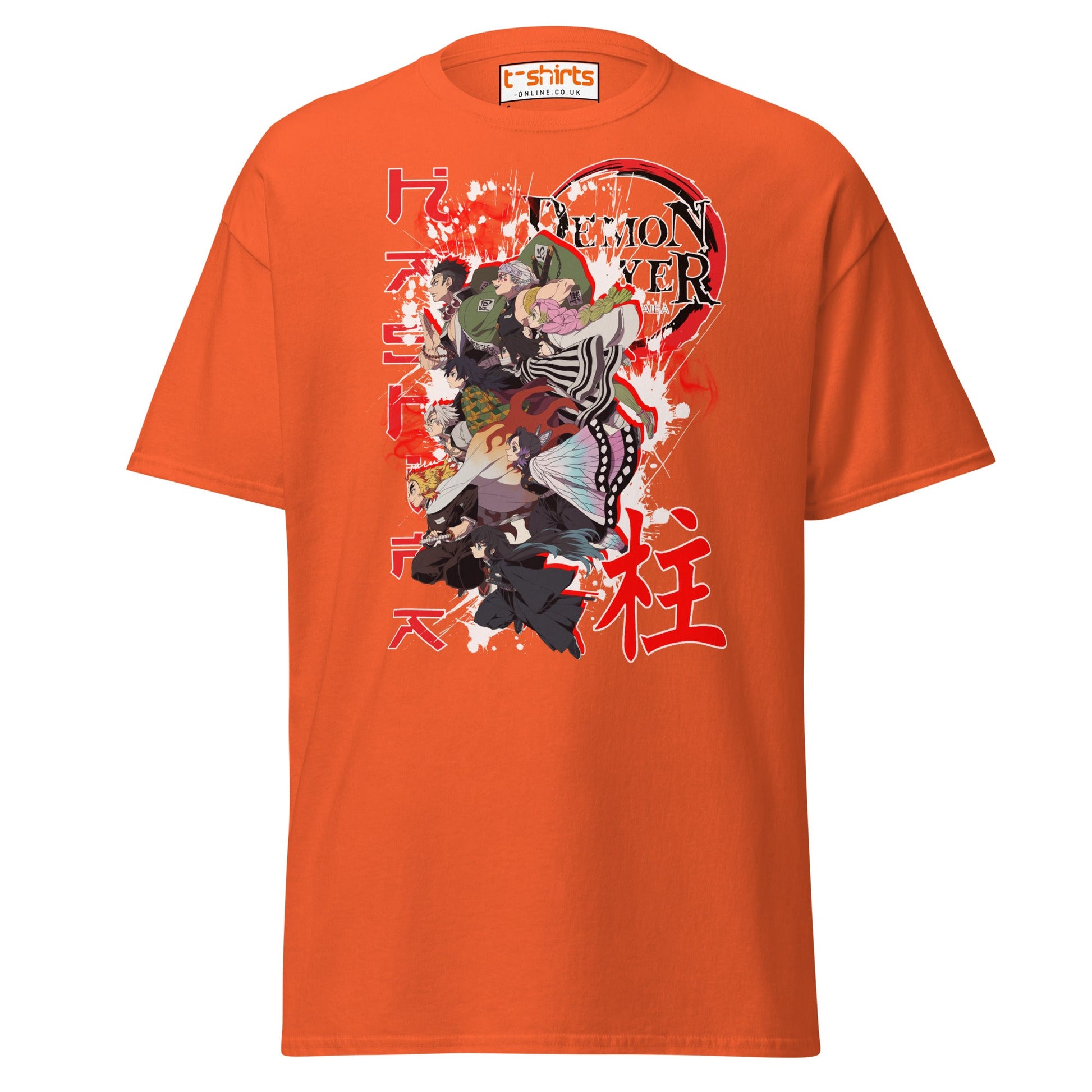 Demon Slayer Hashira Anime Graphic T-Shirt - Orange - T-Shirts Online
