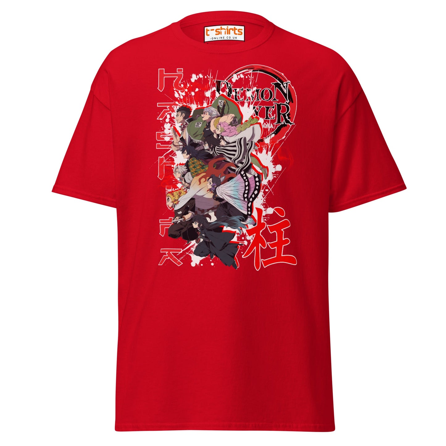 Demon Slayer Hashira Anime Graphic T-Shirt - Red - T-Shirts Online