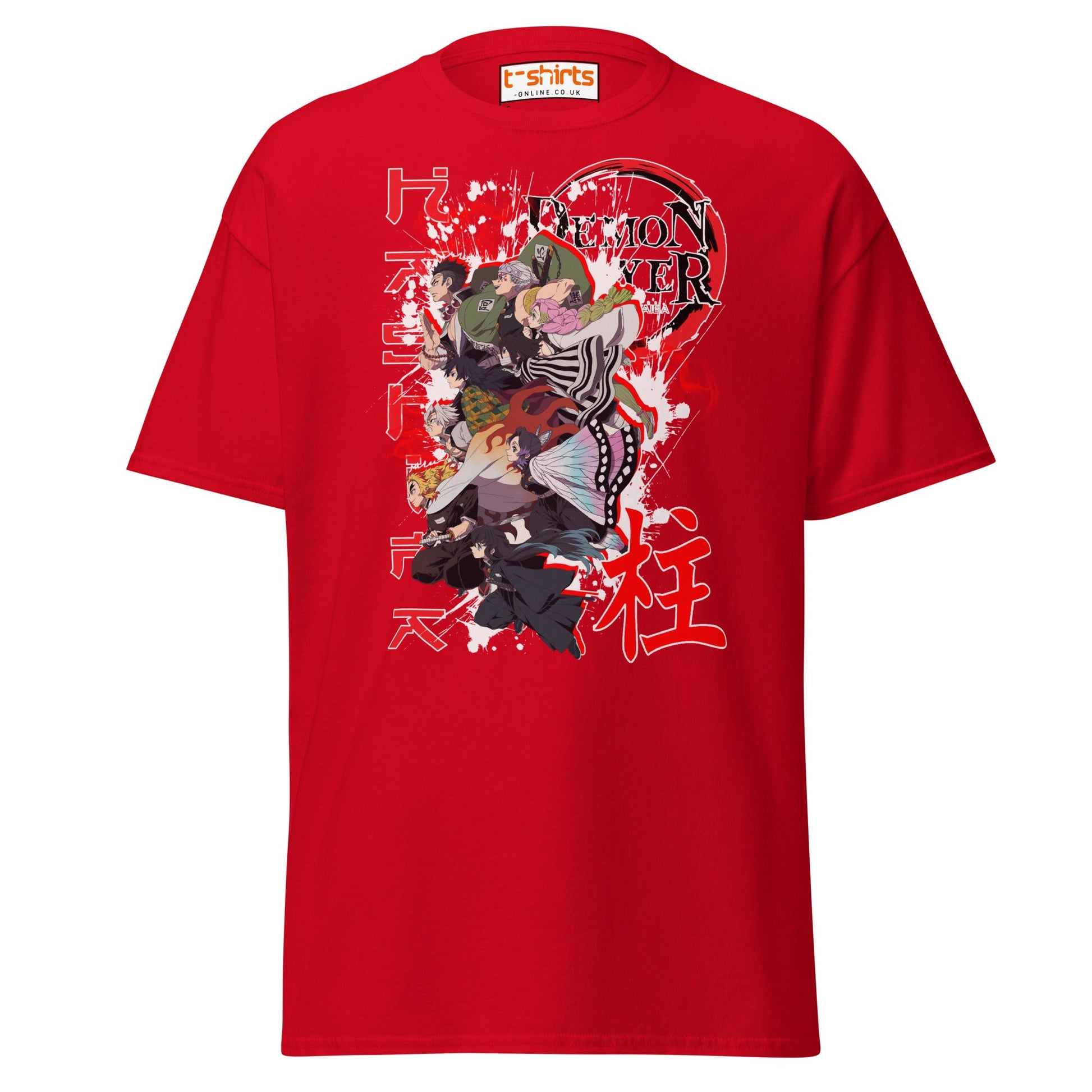 Demon Slayer Hashira Anime Graphic T-Shirt - Red - T-Shirts Online