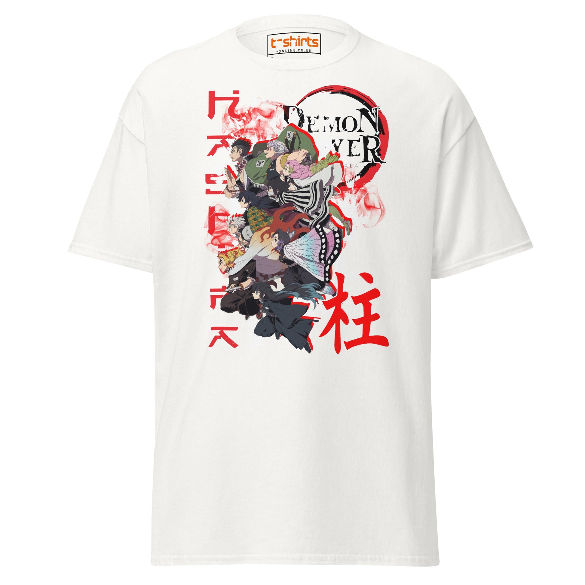 Demon Slayer Hashira Anime Graphic T-Shirt - White - T-Shirts Online