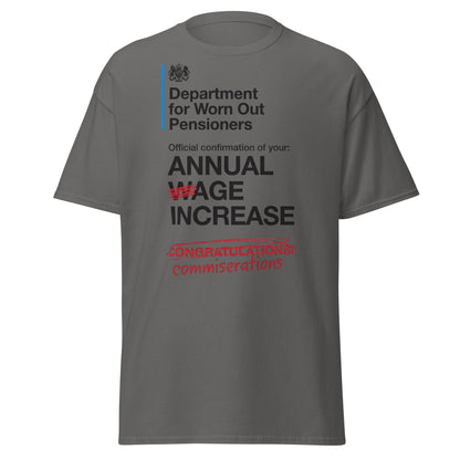 Department for Worn Out Pensioners Funny T-Shirt - Charcoal - T-Shirts Online