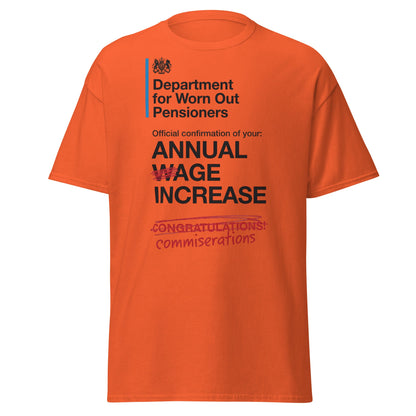 Department for Worn Out Pensioners Funny T-Shirt - Orange - T-Shirts Online