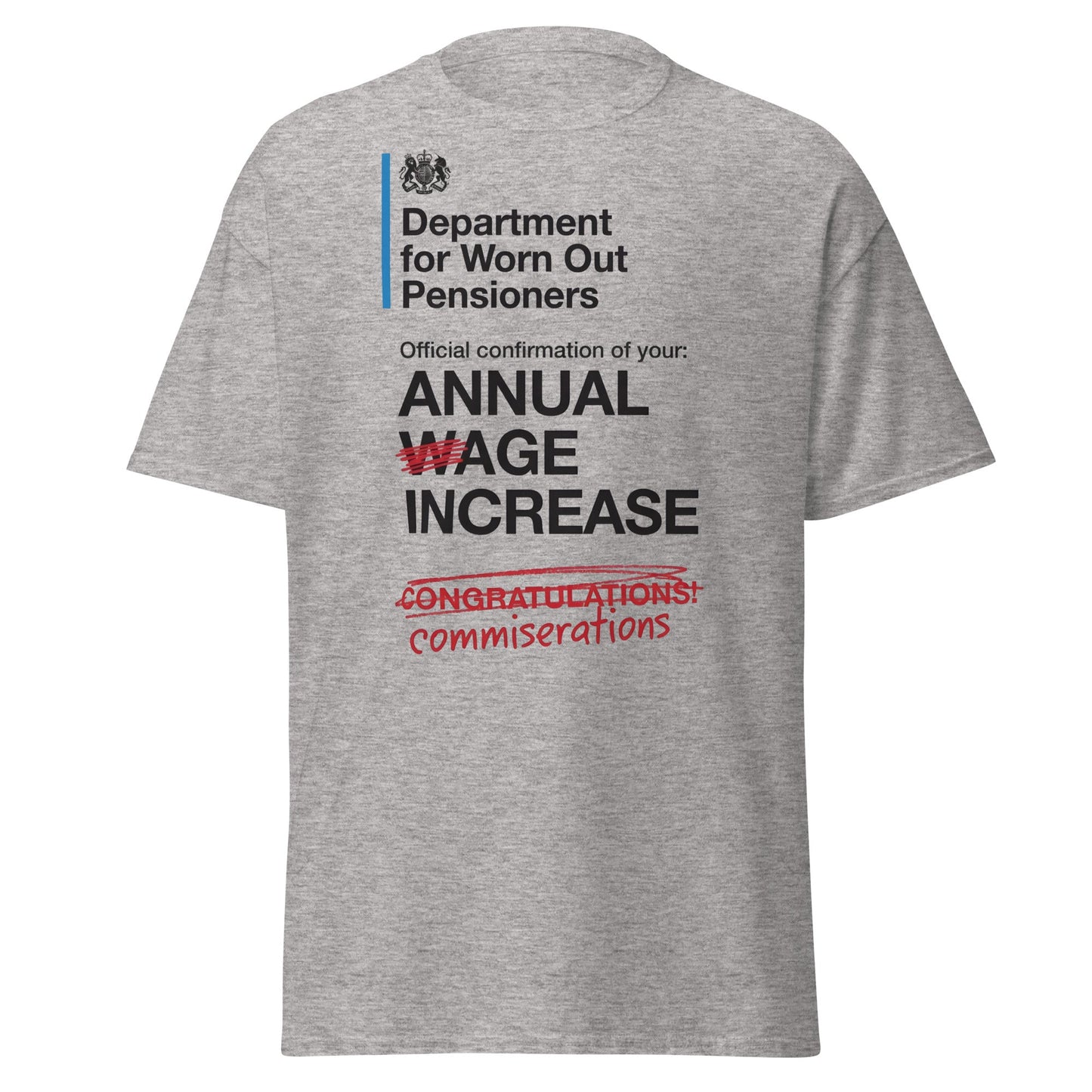 Department for Worn Out Pensioners Funny T-Shirt - Sport Grey - T-Shirts Online