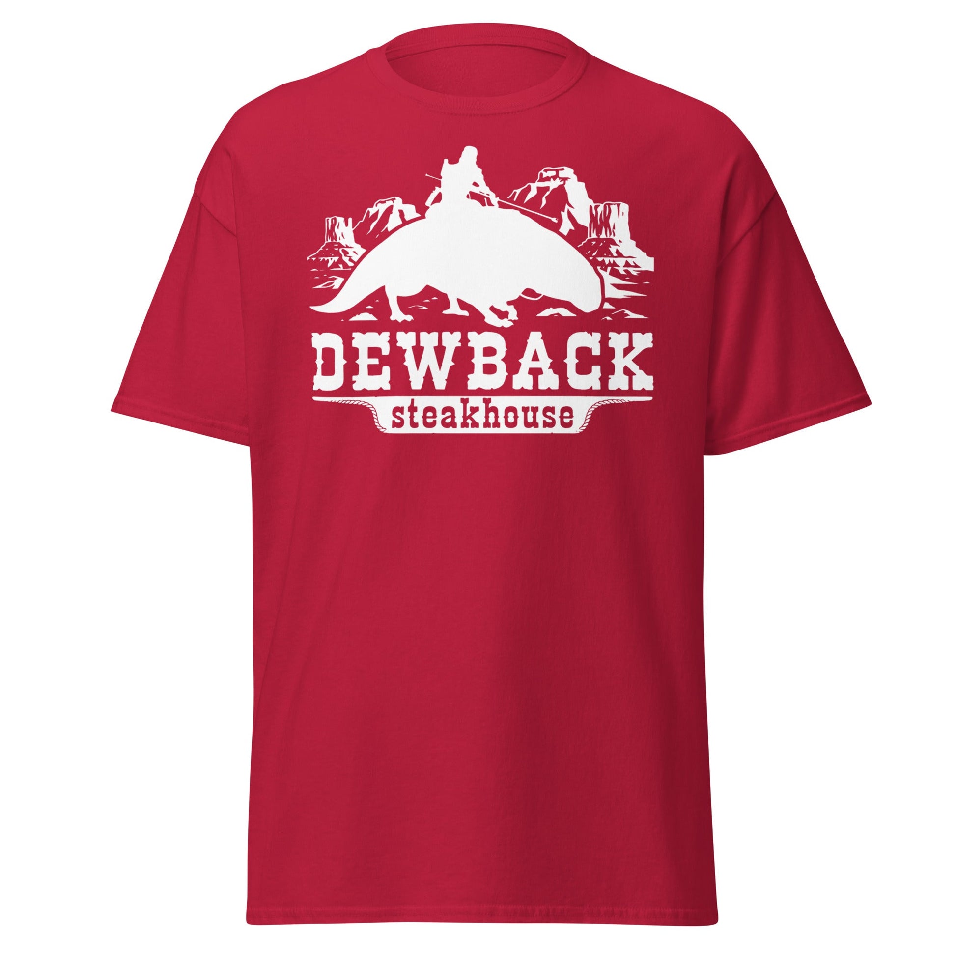 Dewback Steakhouse T-Shirt | Funny Galactic Western Tee - Cardinal - T-Shirts Online