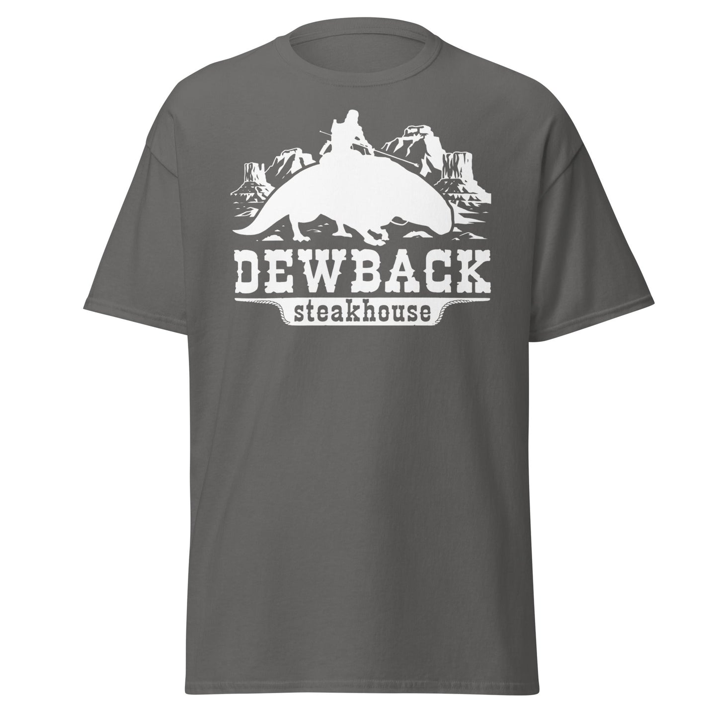 Dewback Steakhouse T-Shirt | Funny Galactic Western Tee - Charcoal - T-Shirts Online