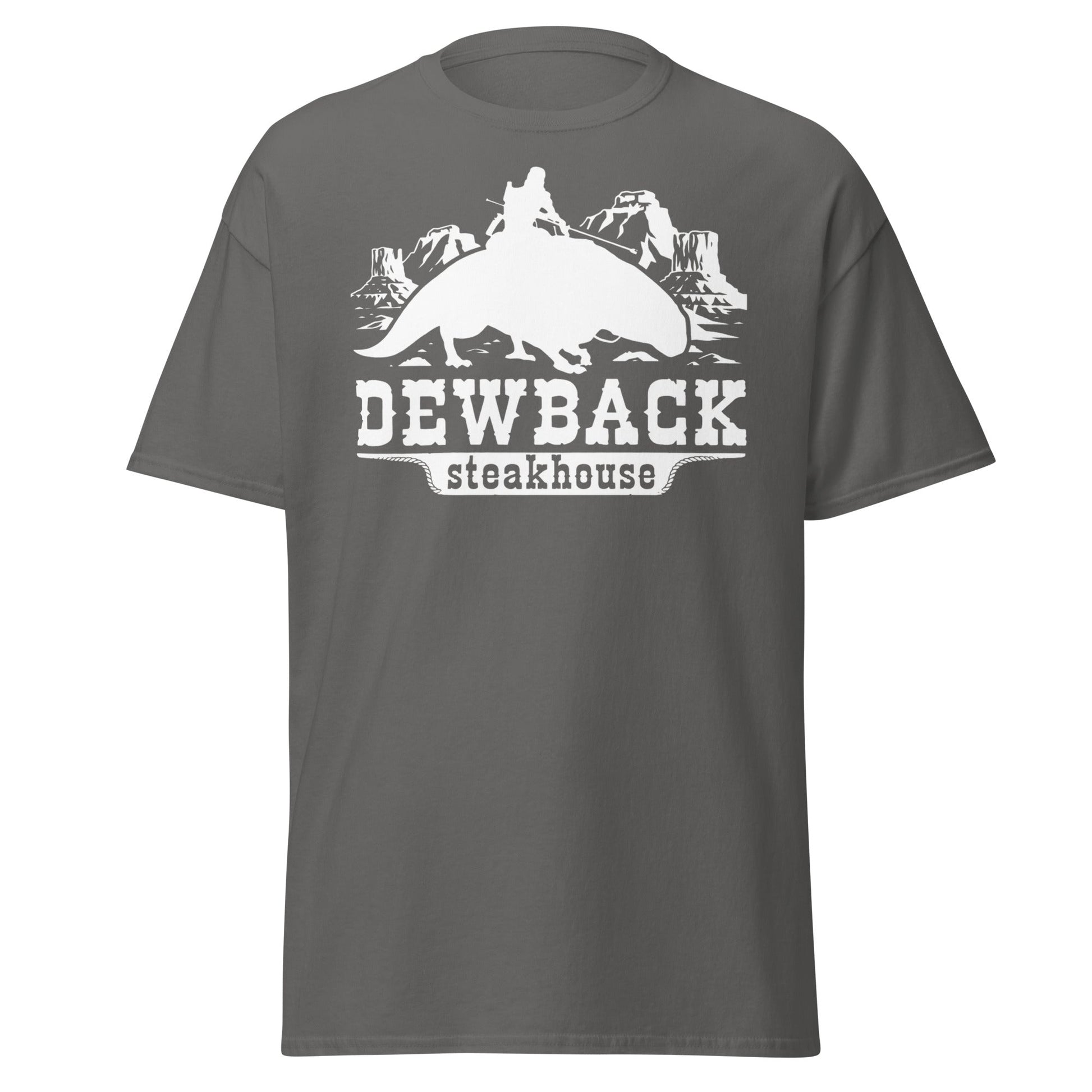Dewback Steakhouse T-Shirt | Funny Galactic Western Tee - Charcoal - T-Shirts Online