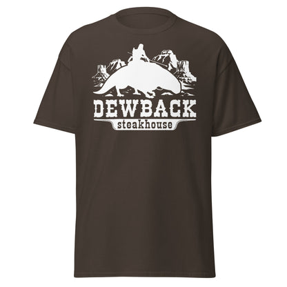 Dewback Steakhouse T-Shirt | Funny Galactic Western Tee - Dark Chocolate - T-Shirts Online