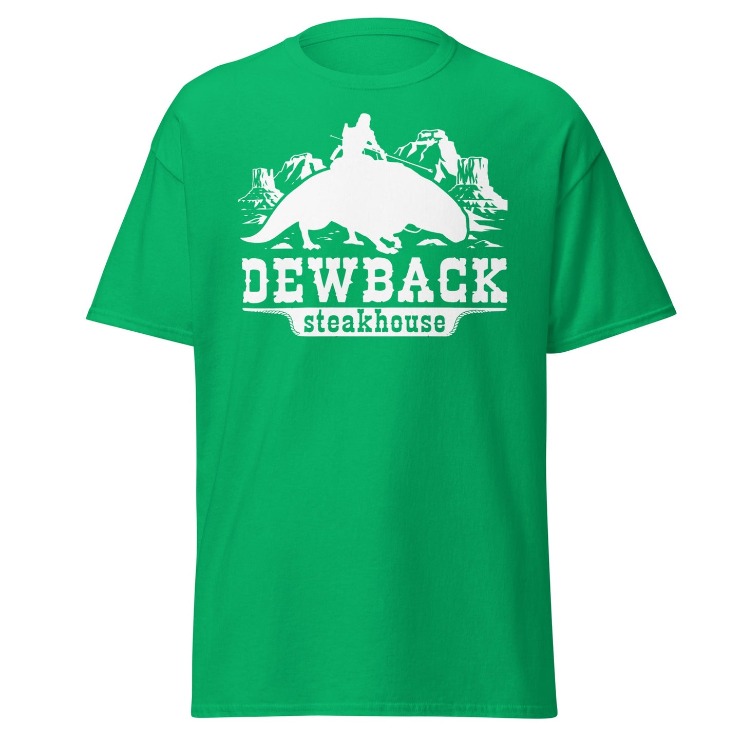 Dewback Steakhouse T-Shirt | Funny Galactic Western Tee - Irish Green - T-Shirts Online