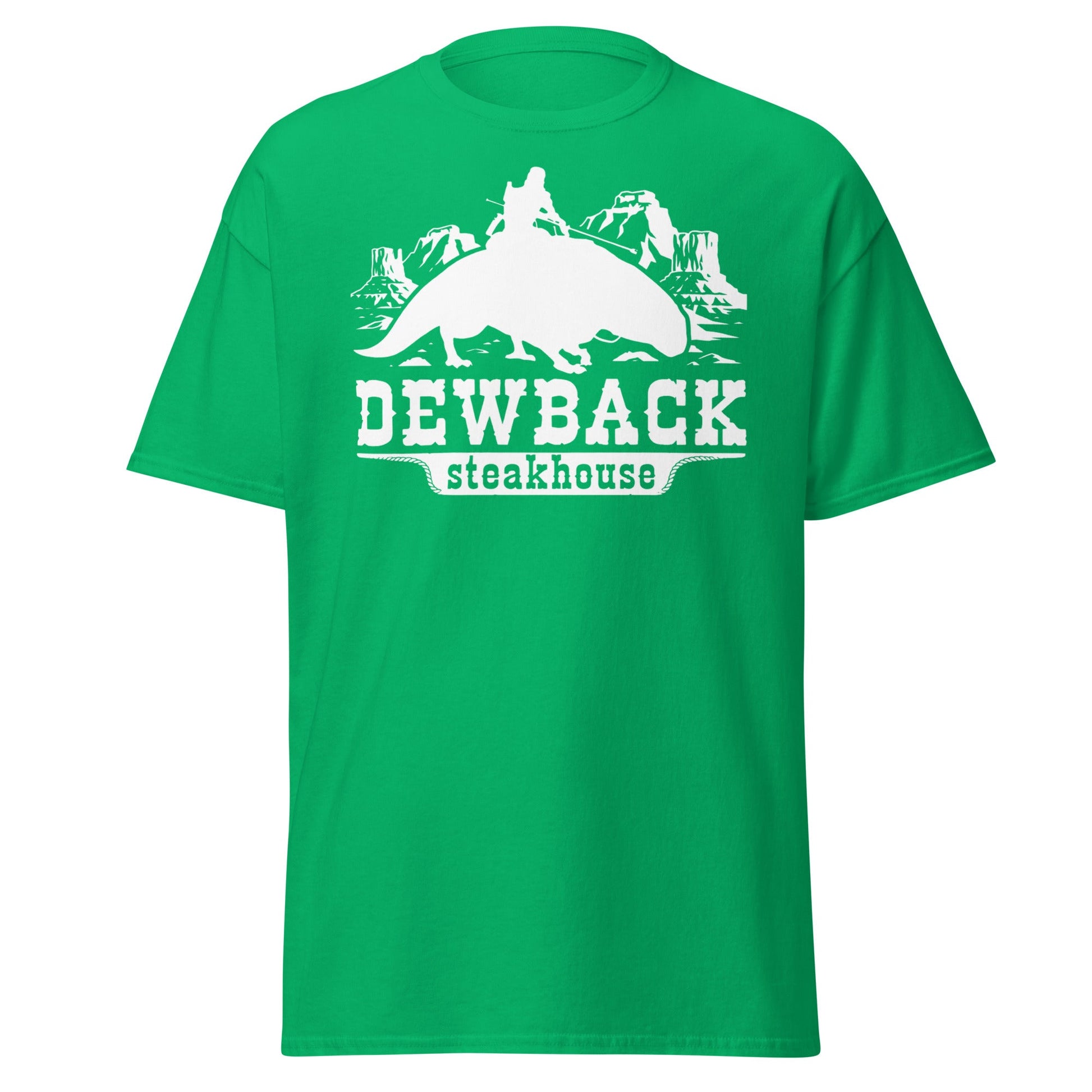 Dewback Steakhouse T-Shirt | Funny Galactic Western Tee - Irish Green - T-Shirts Online